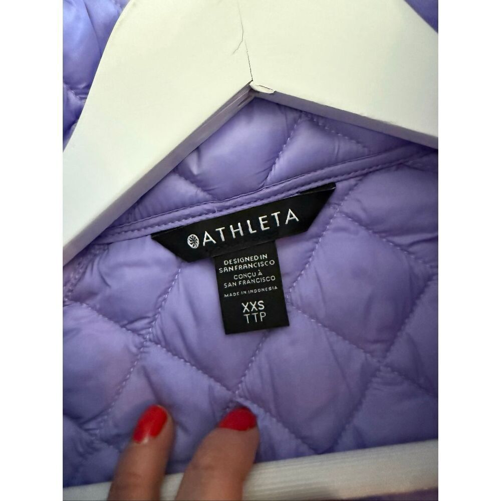 Athleta whisper featherless down purple puffer jacket size xxs - Picture 7 of 9